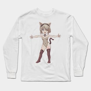 Chibi CatGirl 2B - Nier Automata Long Sleeve T-Shirt